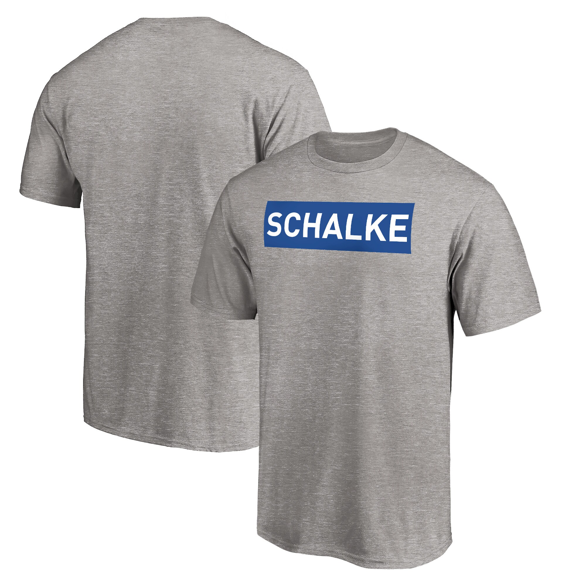 Men FC Schalke 04 Box Wordmark T-Shirt - Heather Gray